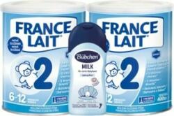 France Lait 2 anyatej-helyettesítő tápszer 6-12 hónapos korig 2x400g + Bübchen Baby (IP4527)