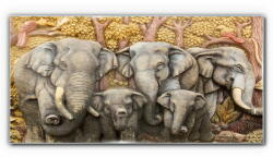 COLORAY. HU Üvegkép Elefánt fák állata 100x50 cm