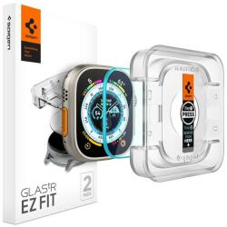 Spigen AGL05556 Apple Watch Ultra (49 mm) Spigen GlastR EZ Fit edzett üveg képernyővédő fólia, felhelyezést segítő kerettel, 2db-os csomag, átlátszó (AGL05556)