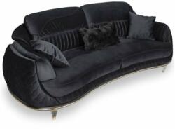 Chairs Deco Canapea Luxury Atlanta 3 locuri, tapițerie catifea neagră