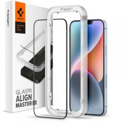 Spigen AGL03725 Apple iPhone 13 / 13 Pro / 14 / 16E Spigen GlastR Align Master HD edzett üveg képernyővédő fólia, felhelyezést segítő kerettel, Fekete (AGL03725)