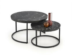 Halmar JAVA asztal készlet, fekete márvány / fekete - smartbutor