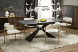 Halmar LUCIANO asztal, kék márvány / fekete - smartbutor