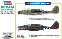  Hobbyboss US P-61A Black Widow vadászrepülőgép műanyag modell (1: 72) (87261) - mall