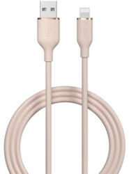  USB töltő- és adatkábel, Lightning, 120 cm, 2400 mA, Devia Jelly, EC630, rózsaszín