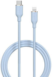  USB Type-C töltő- és adatkábel, USB Type-C, 120 cm, 3000 mA, 60W, gyorstöltés, PD, Devia Jelly, EC632, világoskék