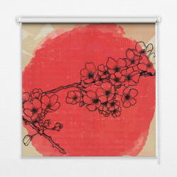 COLORAY. HU Árnyékoló ablakra Virágok piros körben Sötétítő redőny (gumi bevonattal) 120x180 cm