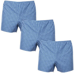 Foltýn 3PACK Pantaloni scurți clasici pentru bărbați Foltýn cu carouri albastre (3xK54) S (178595)