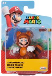 Nintendo Mario - figurina articulata, 6 cm, tanooki mario, s43 (B42128)