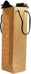 Paper Craft SET 10 Boxbag pungi cadou kraft natur pentru 1 sticla vin (35x10x9 cm)