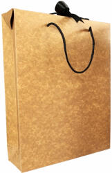 Paper Craft SET 10 Boxbag pungi cadou kraft natur pentru 3 sticle vin (35x25x9 cm)