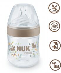 Nuk Шише със силиконов биберон NUK for Nature - TC, 150 ml, 0+ m, размер S, Бежово (10743074-Бежов)