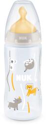 Nuk Шише с каучуков биберон NUK - First Choice, TC, 300 ml, Бежово (10741927-Бежов животни)
