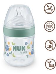 Nuk Шише със силиконов биберон NUK for Nature - TC, 150 ml, 0+ m, размер S, Зелено (10743074-Зелен)