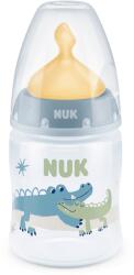 Nuk Шише Nuk First Choice - Temperature control, с каучуков биберон, 150 ml, синьо, крокодили (10743876-Син)