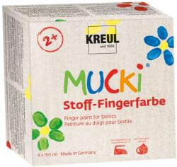 Kreul Finger Paint pentru țesături Mucki set 4 x 150 ml (APSKP081)