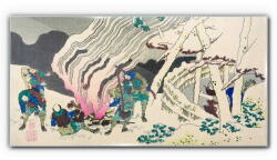  COLORAY. HU Üvegkép Absztrakció Ázsia szamuráj 140x70 cm