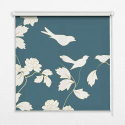  COLORAY. HU Árnyékoló ablakra Fehér madarak fehér virágokon Sötétítő redőny (gumi bevonattal) 60x140 cm