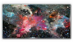 COLORAY. HU Üvegkép Absztrakció kozmosz csillagok 140x70 cm