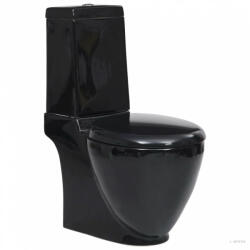 vidaXL Fekete kerámia WC öblítőrendszerrel (140298)