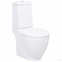 vidaXL Fürdőszobai kerek fehér kerámia WC alsó vízelvezetéssel (3059888)