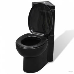 vidaXL Fekete kerámia fürdőszobai sarok WC (141134)