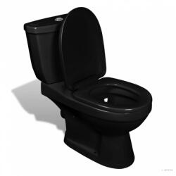 vidaXL Fekete WC tartállyal (240550)