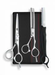 Kasho Set de foarfeci offset Design Master: tuns 5.5 inci+filat 6 inci 38 dinti tip B KDM-55OS/SET (4260163213358)