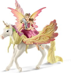 Schleich Figurine Bayala-Feya with a pegasus unicorn (70568) Figurina