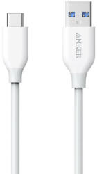 Anker PowerLine Premium, USB Male la USB-C, 0.9 m, White (A8163021)