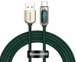 Baseus USB-C kábel kijelzővel, 66W, 2m (zöld) (CASX020106) - wincity