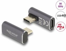 Delock Adaptor USB 4 type C 8K60Hz/4K144Hz 100W 40Gb T-M unghi stanga/dreapta, Delock 60048 (60048)
