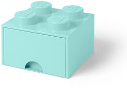 LEGO® Cutie depozitare LEGO 2x2 cu sertar, aqua Quality Brand