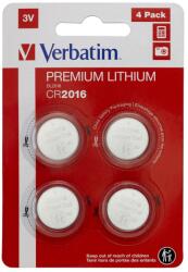 Verbatim LITHIUM BATTERY CR2016 3V 4 PACK (49531) - TechnoGear