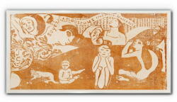  COLORAY. HU Üvegkép A Gauguin absztrakciós alakjai 120x60 cm