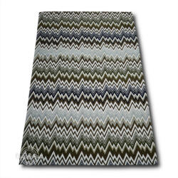  ZIGZAG M Geometrikus barna-kék Csíkos mintás szőnyeg 130 x 190 cm