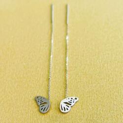 D-bijuterii Cercei aripi de fluture cu lanț din aur 14k