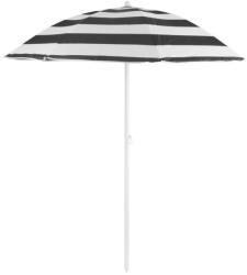 Strend Pro Umbrela plaja, Strend Pro, cu inclinatie, model dungi, negru si alb, 180 cm (802572)