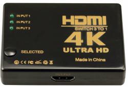 HOPE R Switch HDMI 2.0 HDCP 2.2, 4Kx2K 60Hz, RGB 4: 4: 4, HDR10, 3 intrari 1 iesire, telecomanda IR, negru (SHD3HD14k60HP)