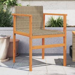 vidaXL 2 db bézs polyrattan és tömör fa kerti szék (368710) - vidaxl