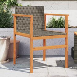 vidaXL 2 db szürke polyrattan és tömör fa kerti szék (368709)
