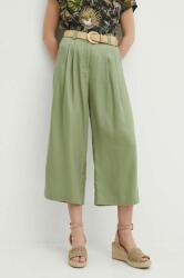 Medicine nadrág női, zöld, magas derekú culotte - zöld M - answear - 15 990 Ft