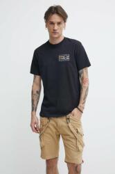 Billabong pamut póló Adventure Division fekete, férfi, nyomott mintás, ABYZT02299 - fekete XL