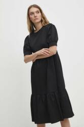 ANSWEAR pamut ruha fekete, mini, harang alakú - fekete L - answear - 19 790 Ft