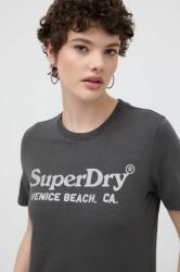 Superdry pamut póló női, szürke - szürke M - answear - 12 990 Ft