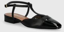 Jonak bőr balerina cipő DHAPUS fekete, nyitott sarokkal - fekete Női 39