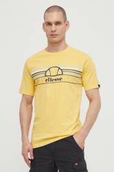 Ellesse pamut póló Lentamente T-Shirt sárga, férfi, nyomott mintás, SHV11918 - sárga XXL