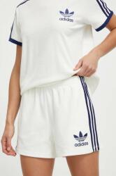 adidas Originals rövidnadrág Terry női, fehér, nyomott mintás, magas derekú, IT9841 - fehér XS