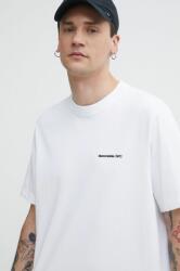 Abercrombie & Fitch pamut póló fehér, férfi, nyomott mintás - fehér L - answear - 13 490 Ft