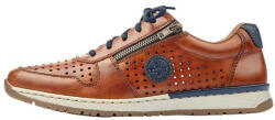 RIEKER Pantofi barbati, Rieker, B5115-24-Maro, casual, piele naturala, perforati, cu talpa joasa, maro (Marime: 43)